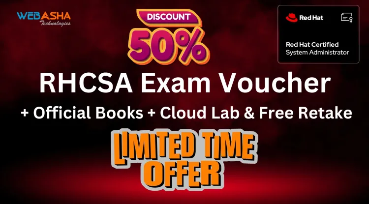 Get 50% Discount on RHCSA EX200v9 Exam Voucher + Official Books + Cloud Lab & Free Retake – Limited Offer!