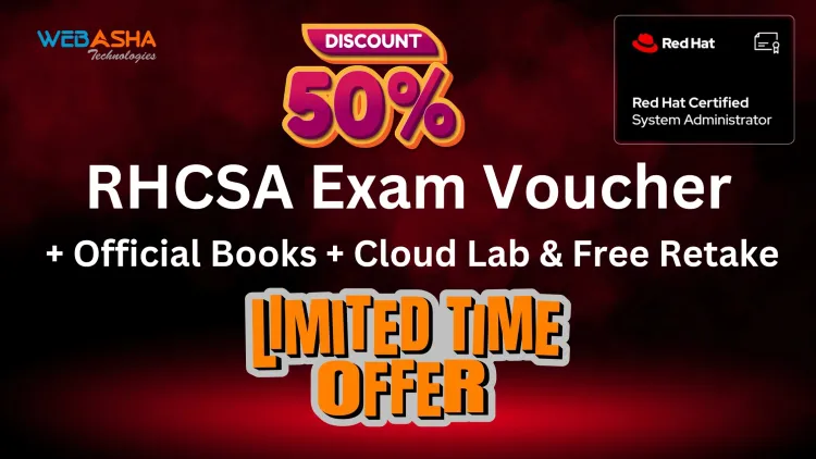 Get 50% Discount on RHCSA EX200v9 Exam Voucher + Official Books + Cloud Lab & Free Retake – Limited Offer!