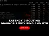 What is the best way to track network latency and identify routing issues using tools like ping, traceroute, and MTR?