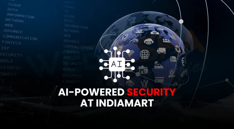 How does IndiaMART use Google Cloud Armor for AI-based cybersecurity and DDoS protection?