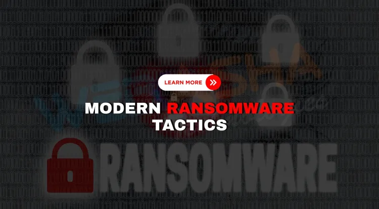 What are the latest modern ransomware tactics, including double extortion and AI-powered delivery methods?